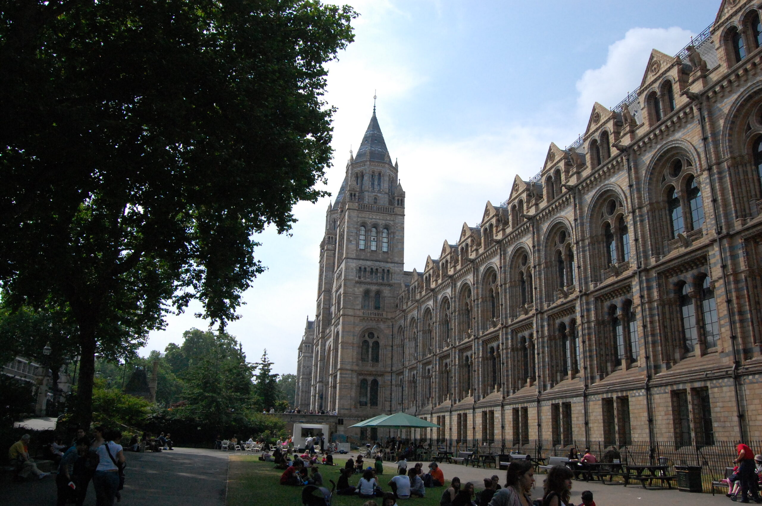 Ornate exterior architecture of London's Natural History Museum