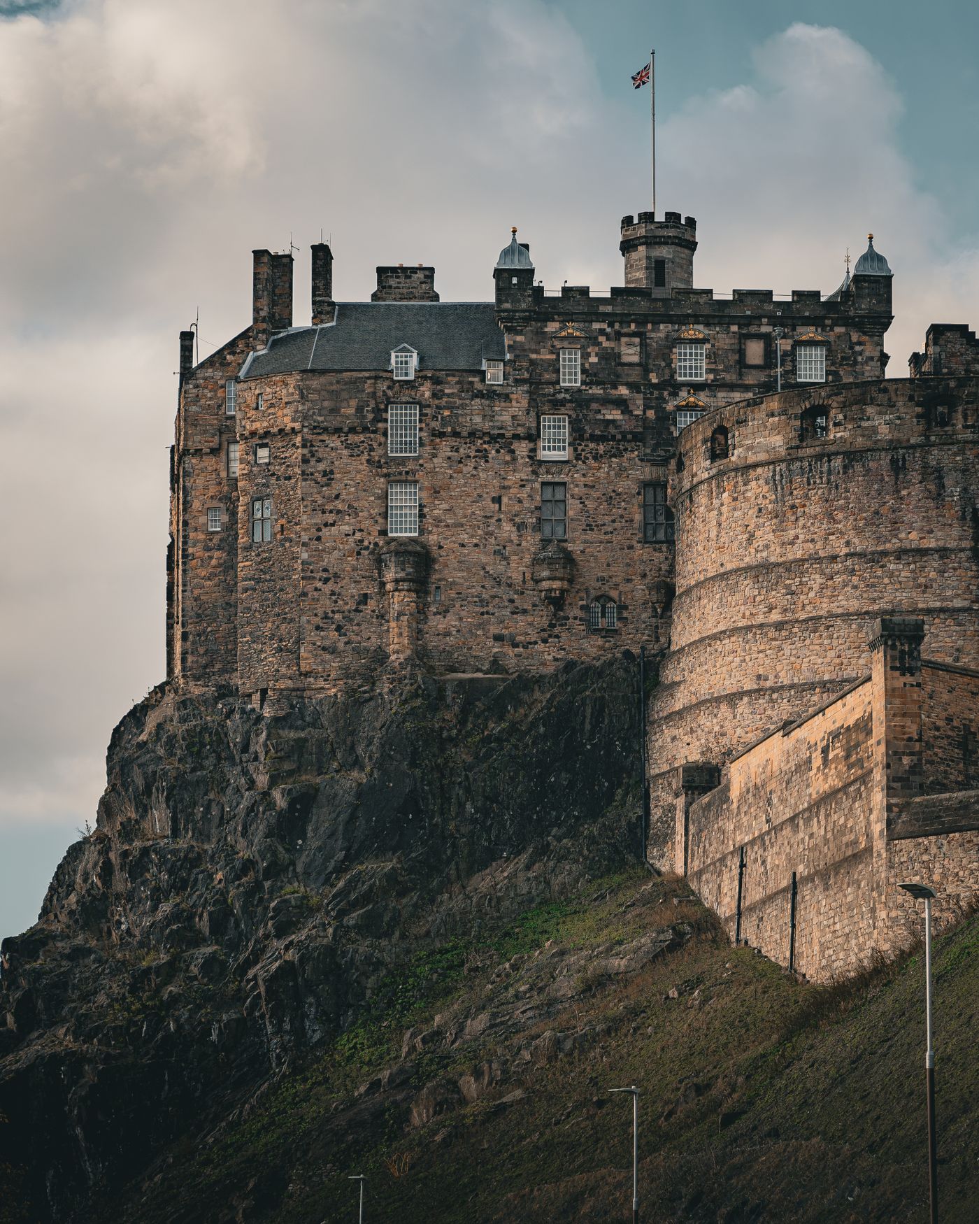 Edinburgh Castle rising above the city from Castle Rock